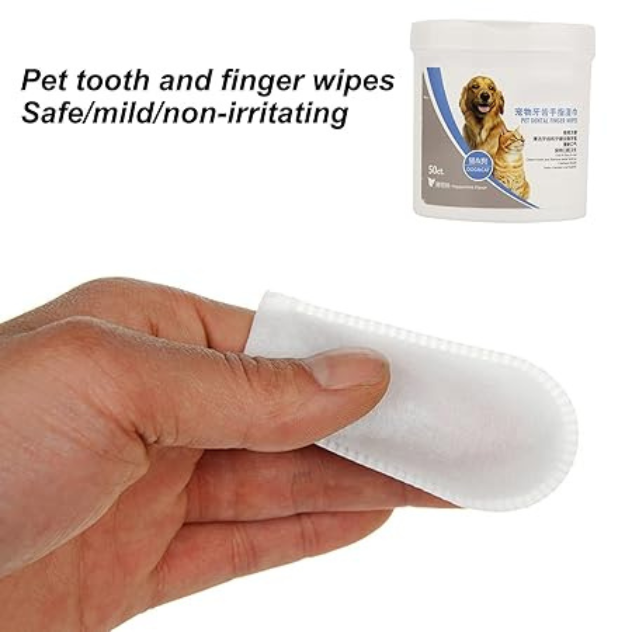 Pet Mouth Cleaning Wipes – 50 Pieces, Bad Breath Control