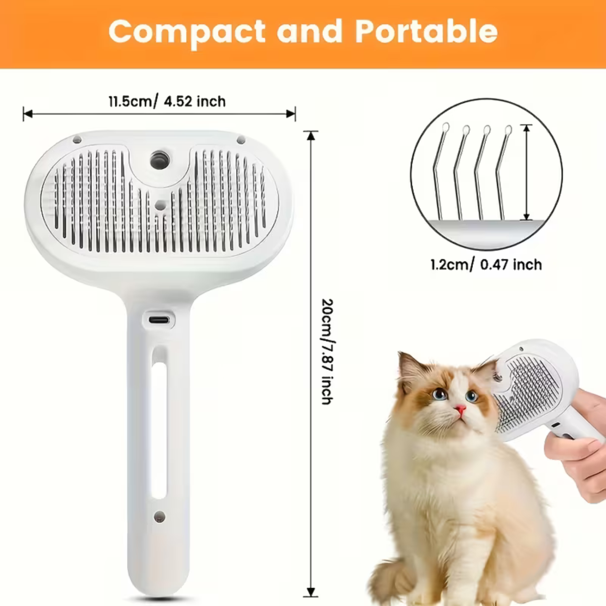Pet Electric Grooming Brush – 20,000 RPM, Includes 2 Wind Heads