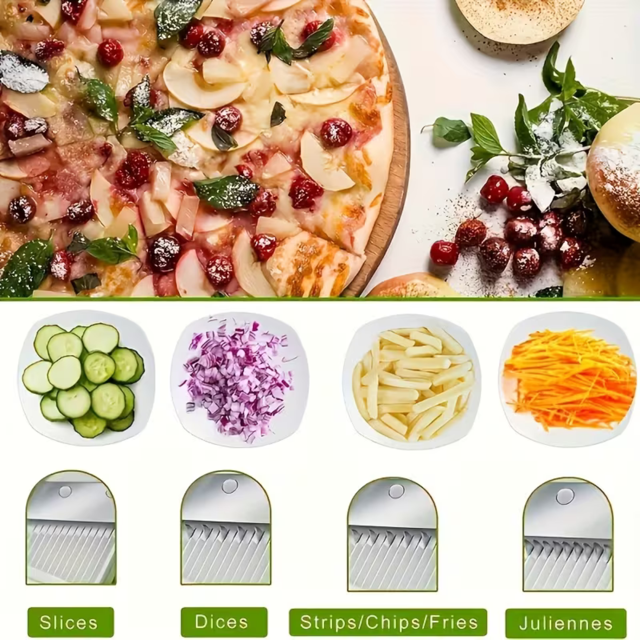 Multi-Purpose Vegetable Slicer – 4-in-1 Manual Cutter for Home Kitchen