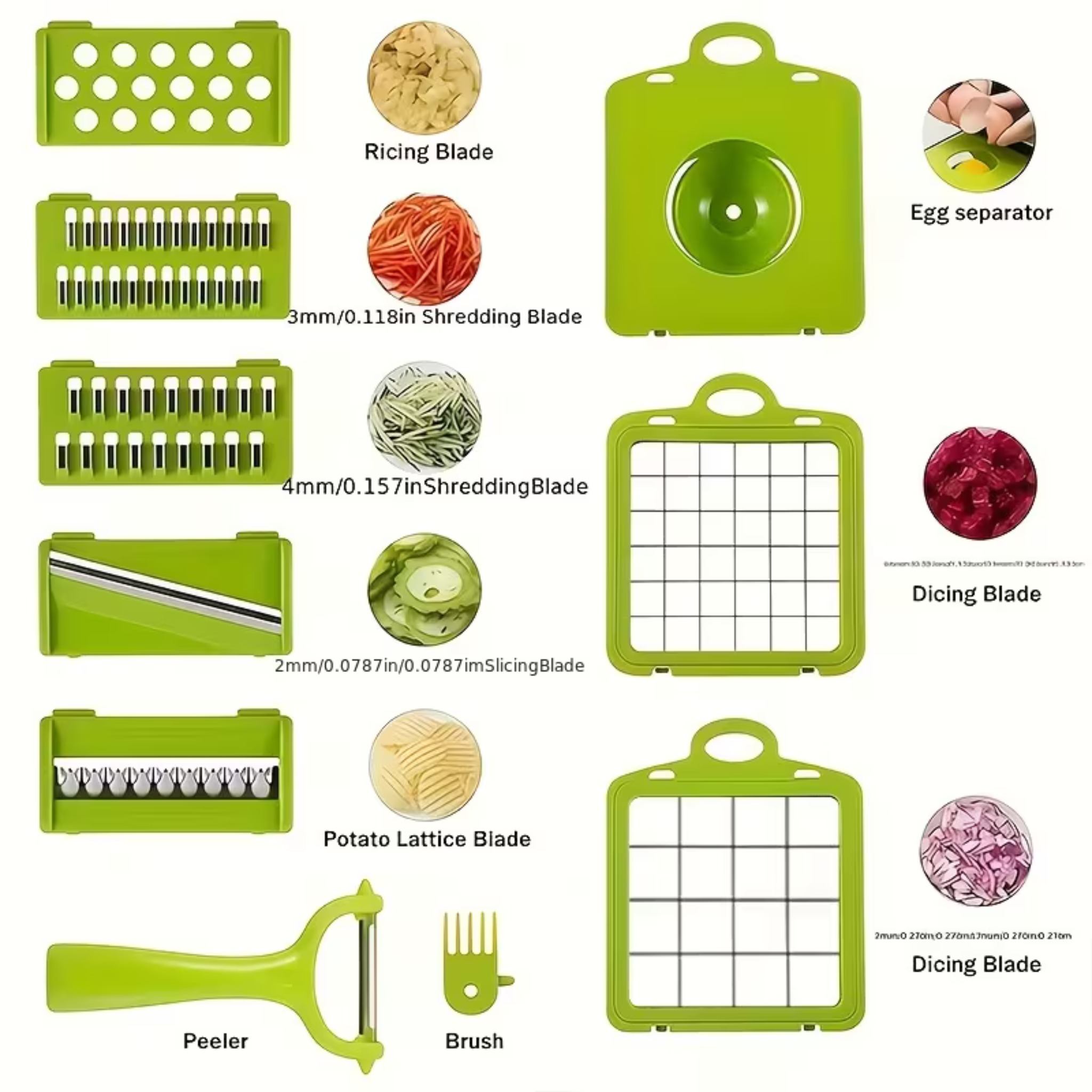 Kitchen Vegetable Chopper – 12-in-1 Dicer with Colander Basket & Hand Guard