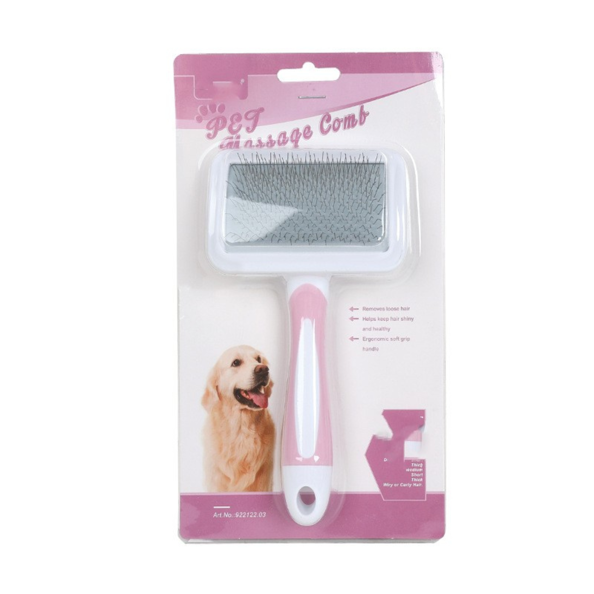 Pet Detangling Brush for Dogs – Stainless Steel Teeth