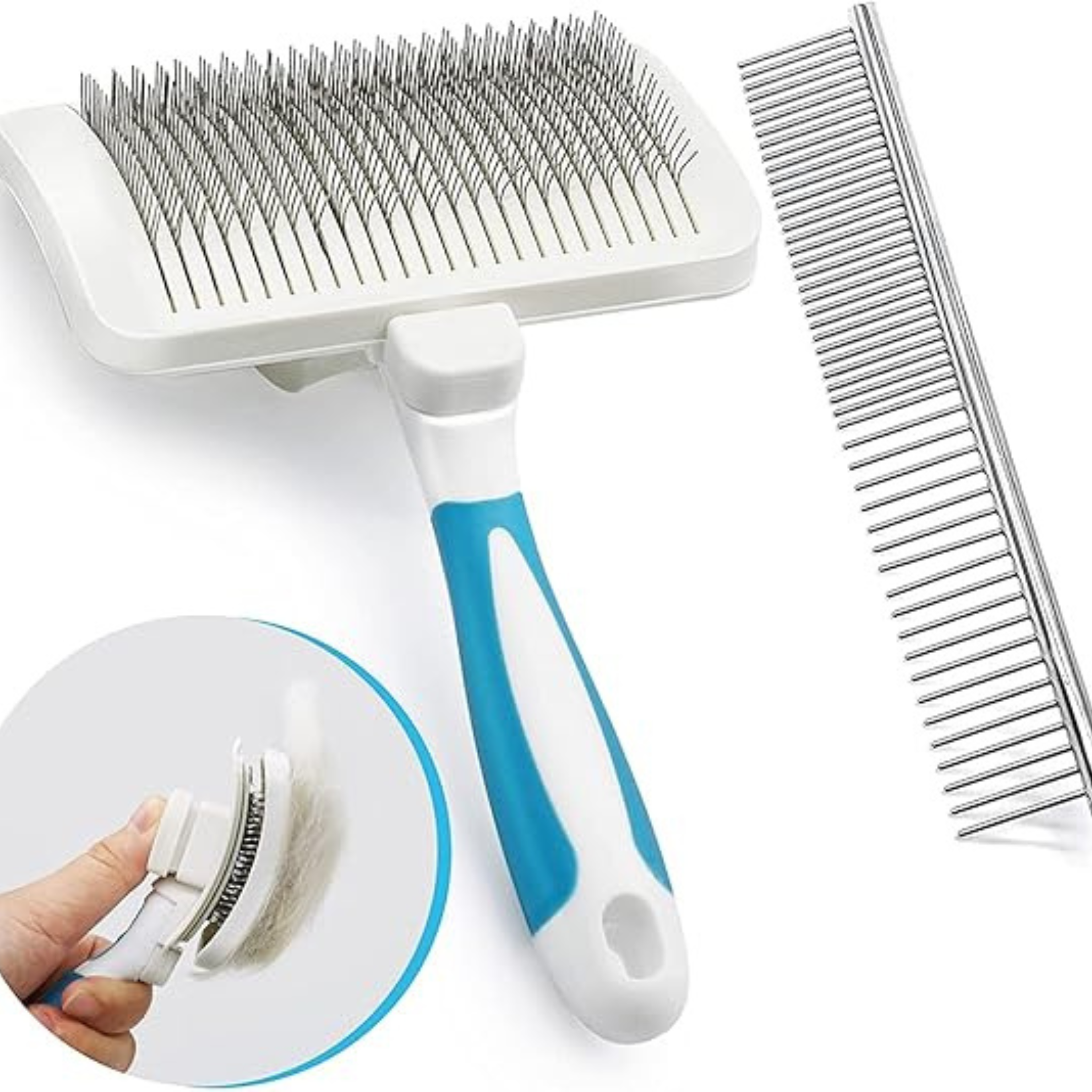 Pet Detangling Brush for Dogs – Stainless Steel Teeth