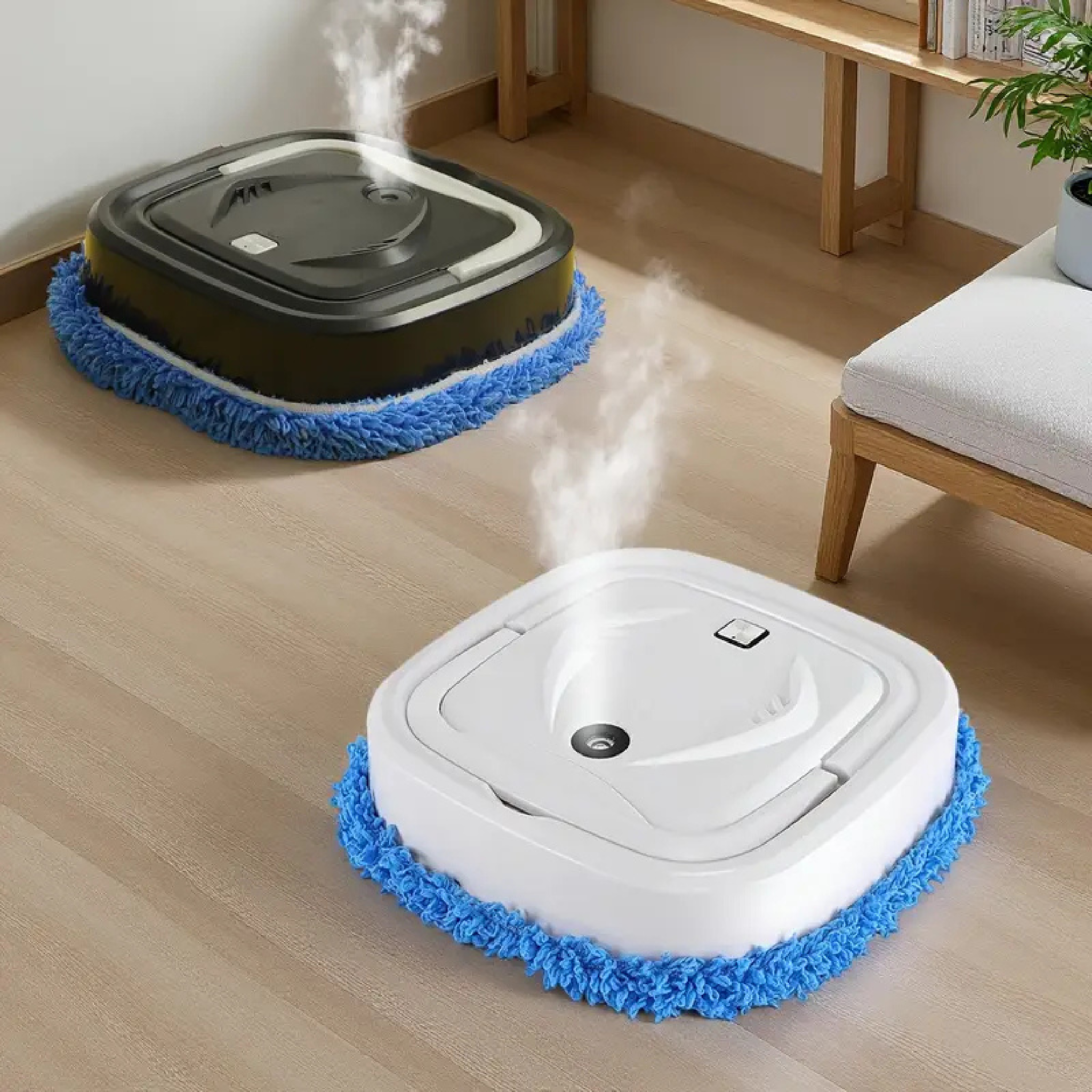 Automatic Robot Vacuum – 90 Min Runtime, USB Charging, Microfiber Wipes