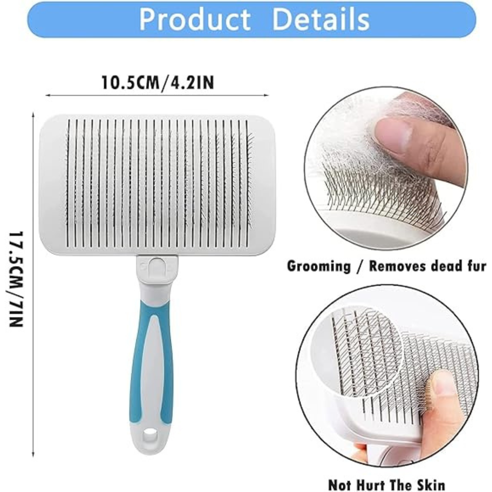 Pet Detangling Brush for Dogs – Stainless Steel Teeth